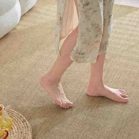 Natural Handwoven Jute Area Rug Durable Rectangle Farmhouse Style for Spring Home Decor Eco-Friendly Sisal Carpet Pet Friendly